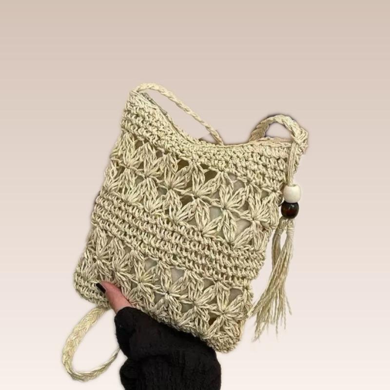 Handwoven Single Shoulder Versatile Literary Hollow Niche Fringed Mobile Phone Bag High Value Crossbody