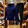 2025 Trendy Men's Warm Hooded Sweatshirt Set for Autumn/Winter