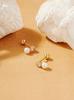 Minimalpiercing 14K Point Cubic Freshwater Pearl Piercing Earrings