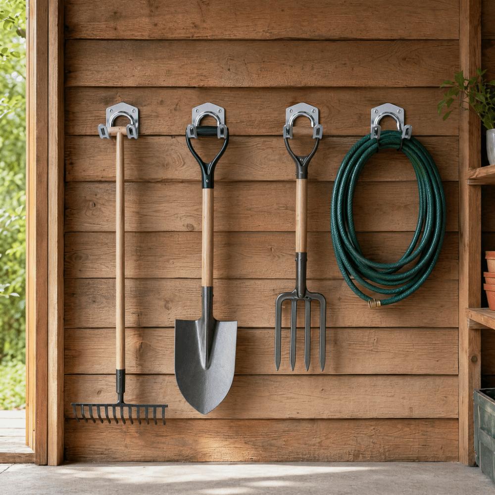 10Pcs Durable Tool Storage Hooks Easy Install Hose Storage Hook Garden Metal Hooks  Shed Organizer