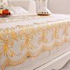 90*140cm Waterproof Oilproof Heat-resistant Wash-free Gold Foil TableclothTable Cover for Kitchen Living Room Decor