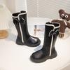 School Shoes for Girls Boots   Autumn Kids Princess Leather Boots with Cute Bow Soft Sole Simple Christmas Party Boots