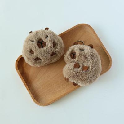 Capybara Plush Doll Squeak Toy Cartoon Keychain Bag Pendant Soft Doll Key Ring Backpack Car Bag Key Pendant Decor Kid Gift