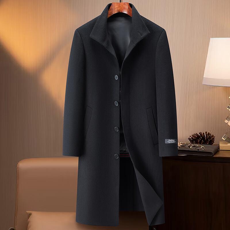 FAPAI Men's 100% Merino Wool Coat with Detachable Down Liner