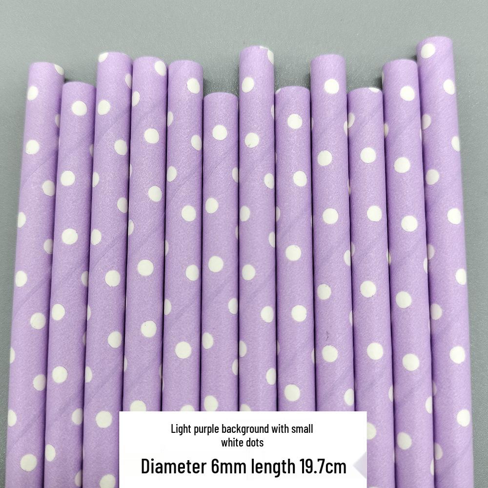 Colorful Polka Dot Biodegradable Paper Straws - Ideal for Juices, Beverages, Desserts & Table Decorations