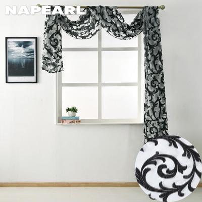 1PC Jacquard Romantische Fenster Volant Tür Tüll Vorhang Blumen Tüll Volant Für Zuhause Hochzeit Bogen Dekor Hause decor