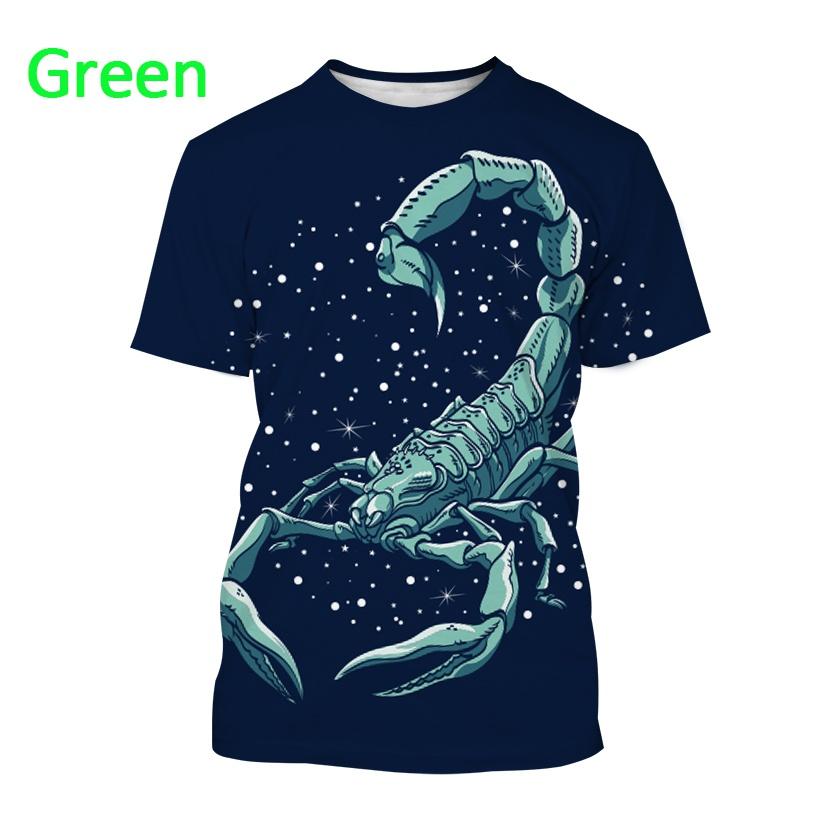 Men New Scorpion 3D Men's Printed T-shirt Fashion Personality Carnivore Unisex Casual Round Neck Animal Short-sleeved