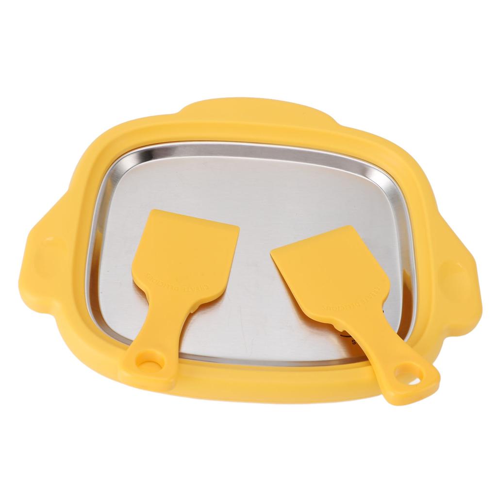 Eis Wokmaschine mit 2 Schaufeln 304 Edelstahlplatte Gerolltes Eiscreme Maschine Gebraten