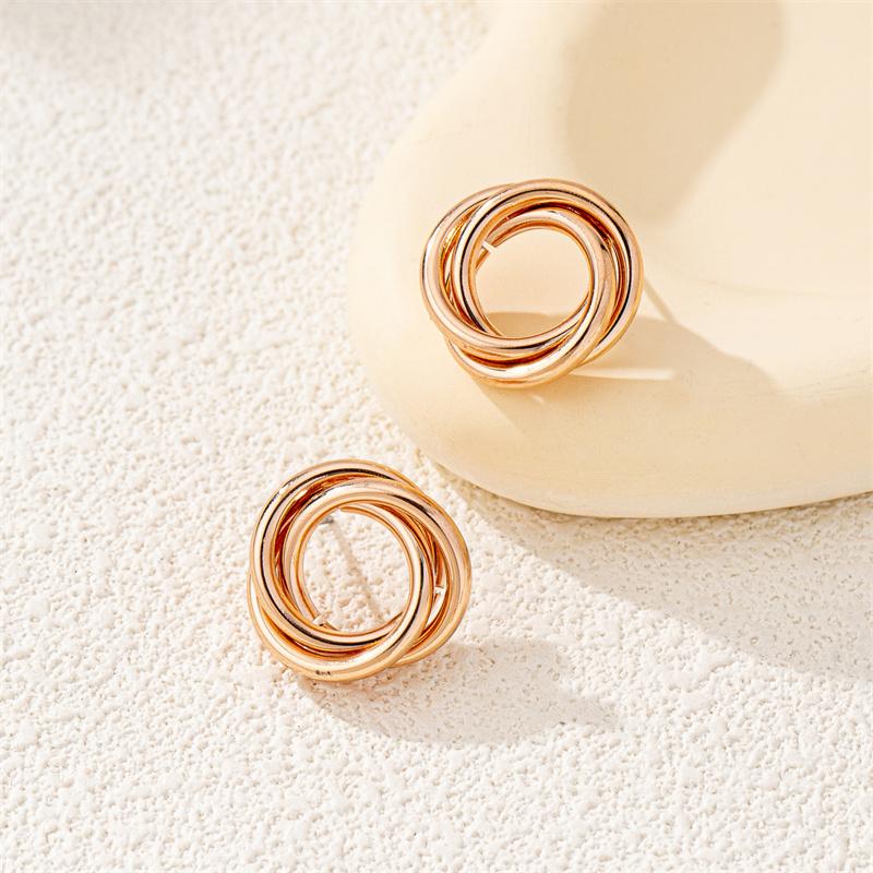 Trending Simple Metal Circular Stud Earring Fashion Party Statement Minimalist Cheap Earrings Female Jewelry For Woman Gifts