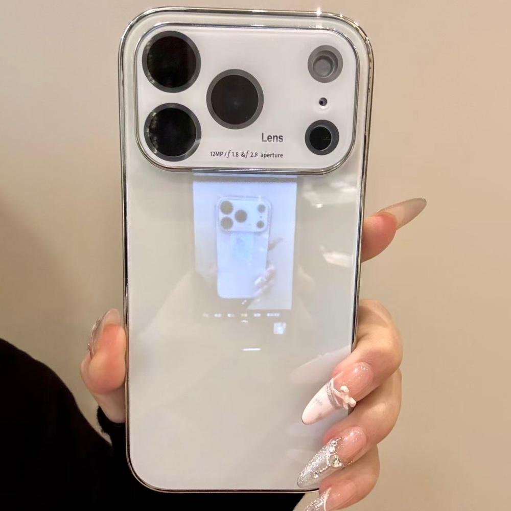 

Glass Window Case For iPhone 17 Air 16 15 14 13 12 Pro Max Plus Shockproof Plating Armor Glossy Phone Covers iPhone 16 Pro