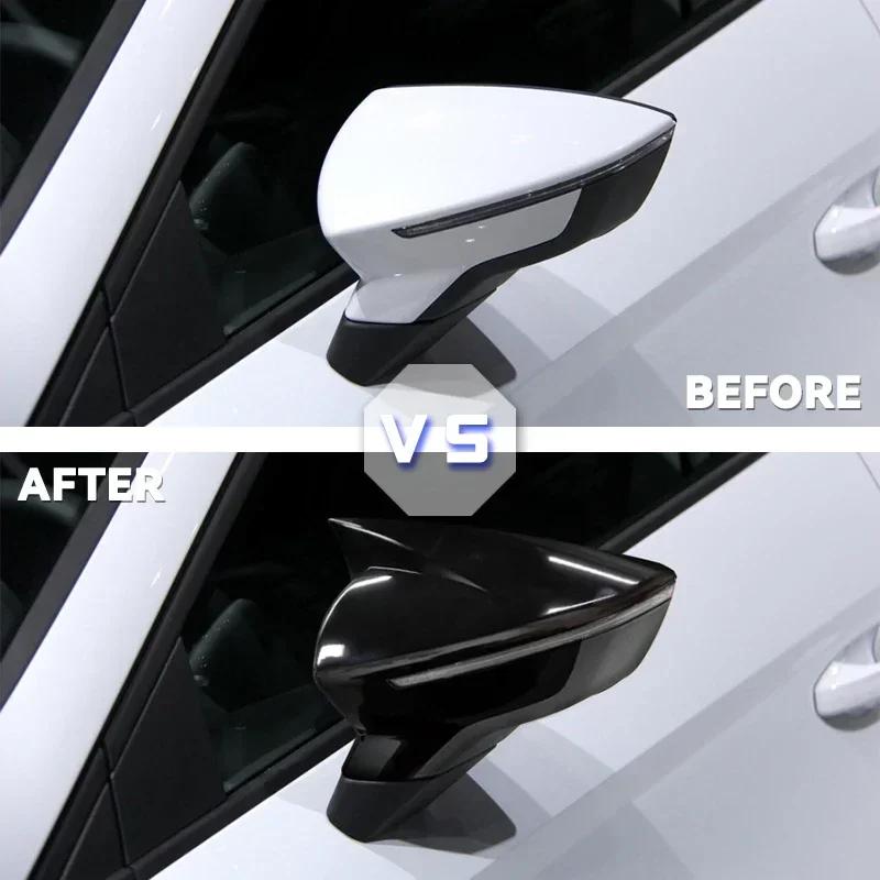 Black For Seat Leon 5F MK3 ST Cupra 2013-2020 Ibiza MK5 Arona 2017-2018 Car Side Rearview Mirror Cover Accessories