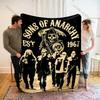 1PC Motorcycle Club Poster  Print Adult Children Warm Blankets Home Travel Car Soft Comfortable Suitable for All Seasons