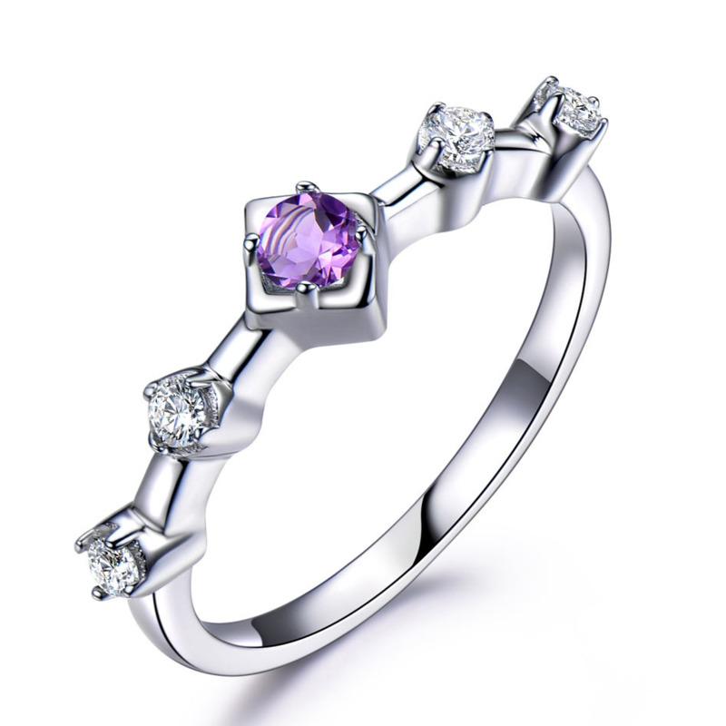 Gica Gema Luxusní 925 stříbrné šperky prsteny s modrými zirkonovými drahokamy Prsteny pro ženy Dárek k výročí svatby Banket