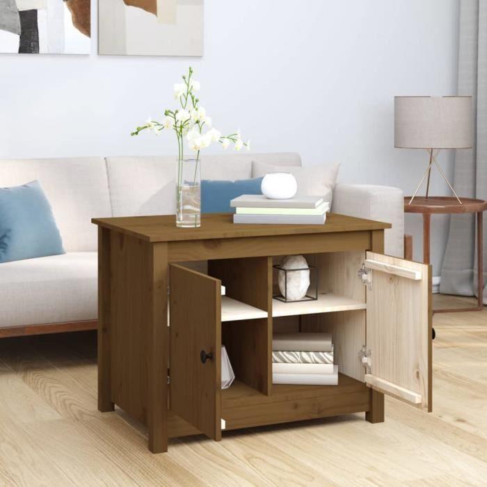 VidaXL Table basse Marron miel 71x49x55 cm Bois massif de pin 820929