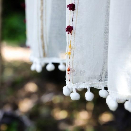 Stylová okenní záclona Plyšová koule Domácí dekorace Osvěžující stínidlo Jednobarevné Okno Průsvitné Potřeby pro domácnost