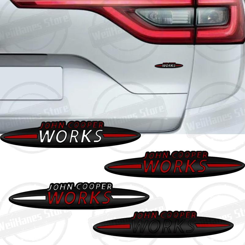 Metallo Per John Cooper Works Mini Cooper S JCW R56 R57 Countryman Clubman Paceman Adesivo Griglia Emblema Badge Carrozzeria Posteriore Bagagliaio Auto