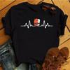 Cute Sushi hug Women T-shirts Summer black Short Sleeve T shirt girl femme O-Nock Kawaii Clothing Top tee Ladies Harajuku Tshirt