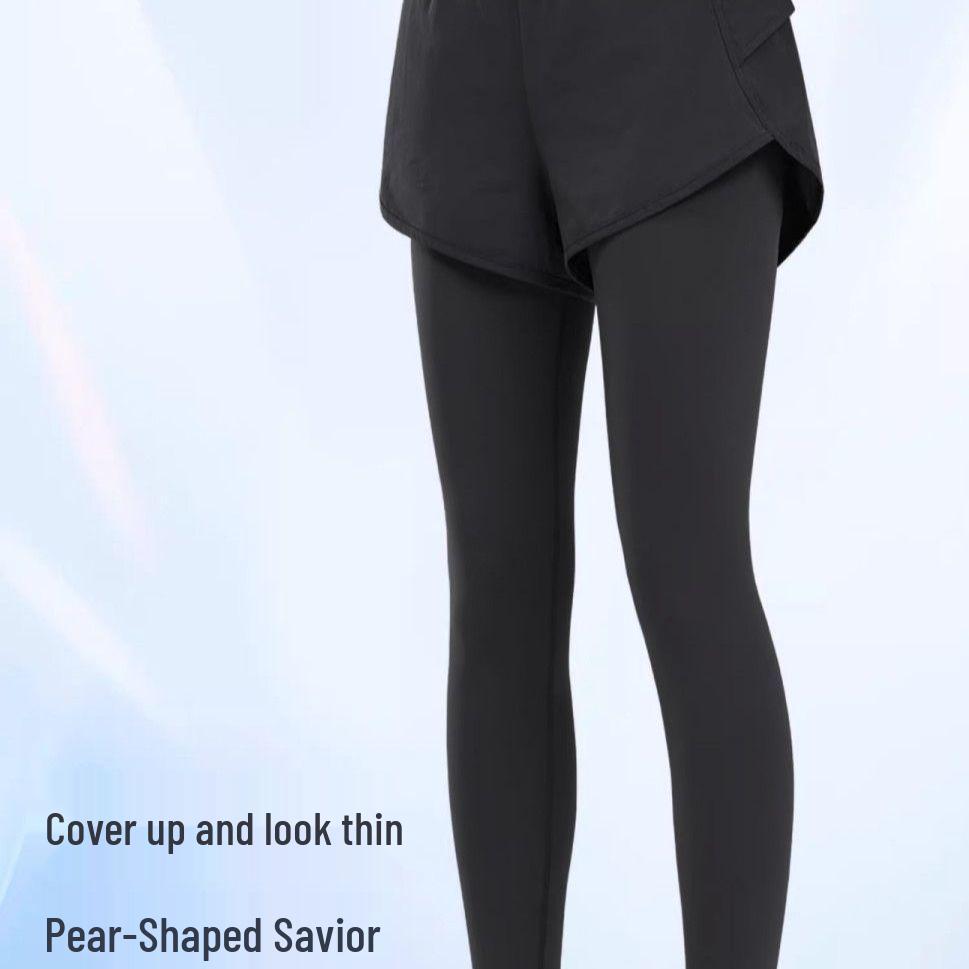 

Women s Quick-Dry High Waist Yoga Pants with Back Pocket - Two-Piece Look, Hip Lift, Tight Fit for Running & Training 2XL