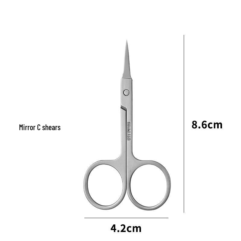 In-Stock Sharp A-Type Eyebrow and Nose Hair Scissors - Stainless Steel Makeup Tool with Pointed Tips
