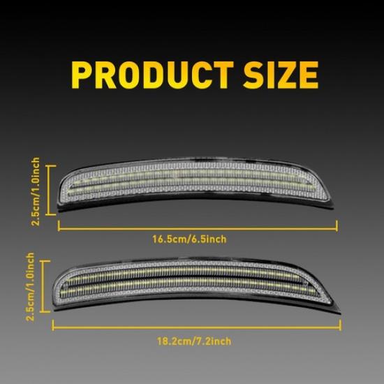 LED SIDE MARKER LIGHTS CLEAR LENS For 2015- DODGE CHARGER FRONT & REAR SET V