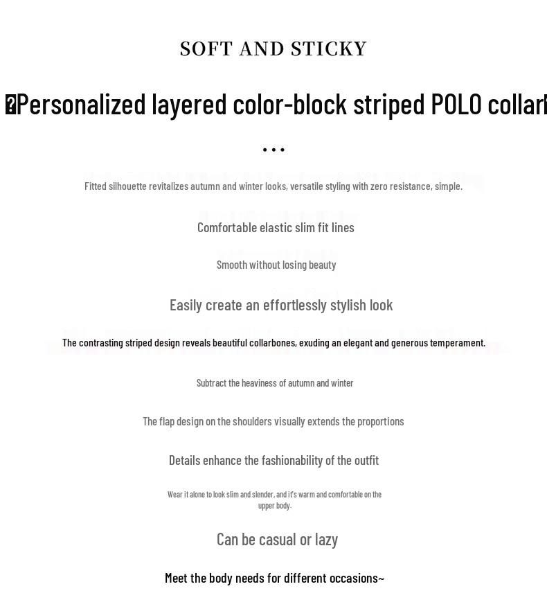 Women's Striped Wool Knit Sweater Dress with Half-Open Button-Up Polo Collar