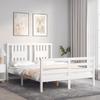 VidaXL Bed Frame with Headboard White 140x190 Cm Solid Wood 3194552