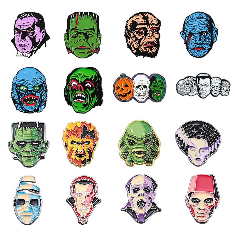 4-19pcs/set Cartoon Anime Characters Enamel Pins Custom Cute Little Monk Brooches Lapel Badges Funny Jewelry Gift for Friends