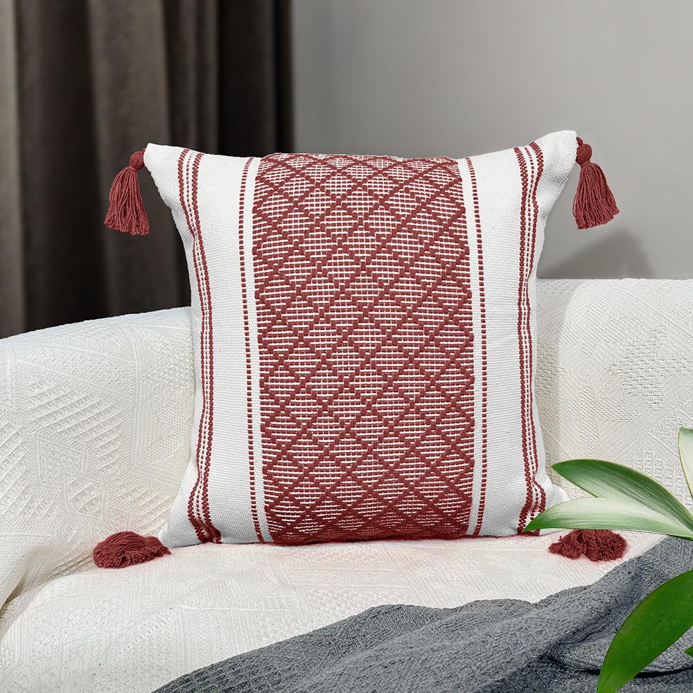 Jacquard Cotton Linen Table Flag Tablecloth Table Mat Handmade Tassel Bed End Towel Coffee Table Cabinet Cover Towel Tea Towel