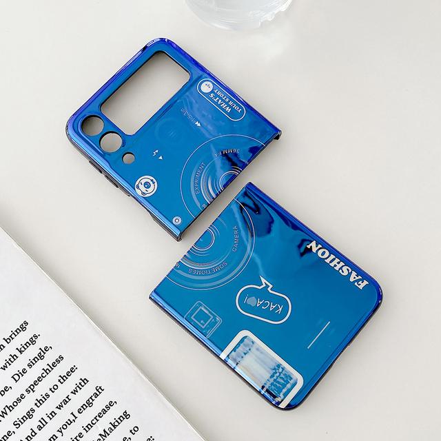 

Чехол для телефона Blue-Ray с мультяшной камерой для любителей Samsung Galaxy Z Flip 3 2 1 5g, регулируемый плечевой ремень через плечо, задняя крышка For Samsung Z Flip