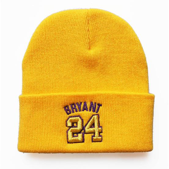 

New Kobe Bryant KOBE 3D Embroidered Knit Hat, Warm Beanie, Woolen Hat, Pullover Hat for Men and Women, Cold Weather Hat Adjustable золотий