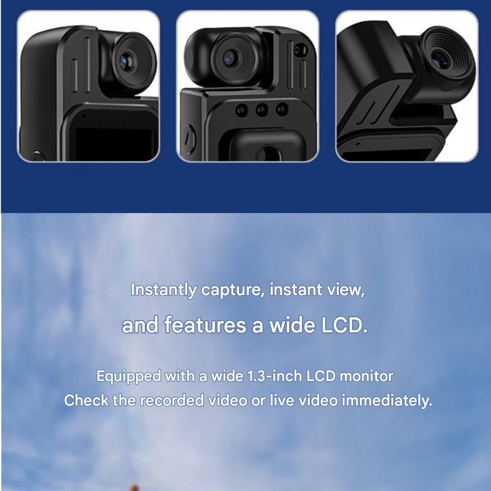 Ultra-Compact High-Definition 2K Body Cam, Bicycle Dash Cam, Motorcycle Action Cam