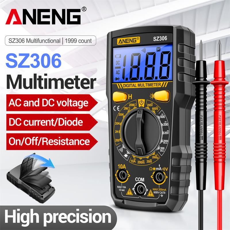 ANENG SZ306 Digital Multimeter 1999 Counts AC DC Voltage Current Resistance Tester With Buzzer Electrician Repair Tool