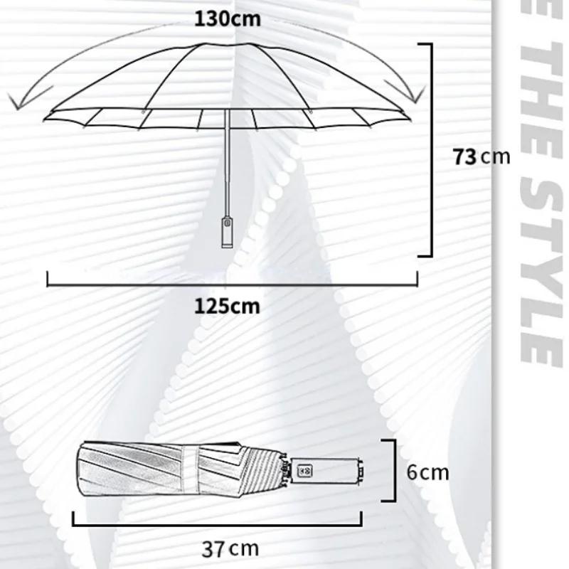 Windproof Strong Super Large Fully Automatic Folding Umbrella for Men Business Waterproof Sunproof Strong Shade Uv Big Umbrellas