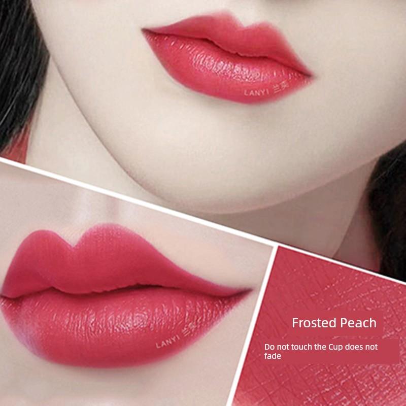 Li Jiaqi Recommend Non-Fading No Stain on Cup Burgundy Lipstick Raincoat Matte Long Lasting Waterproof Moisturizing Cherry Color