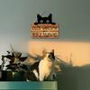 Natural Wood Cats Greeting Sign Pet Welcome Sign Plaque Wall Hanging Decoration Perfect For Pet Lover And Warm Space
