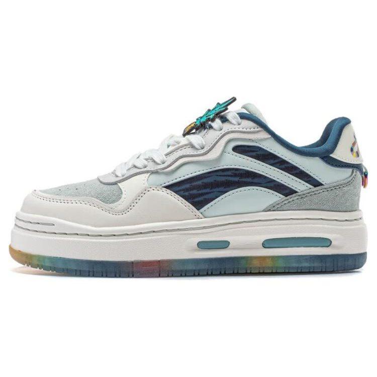 Li Ning Future C1 Skateboard Shoes Women's Low Top Green White Blue AGCT270-1