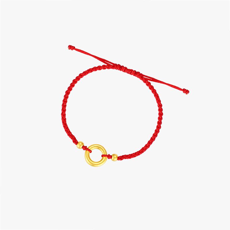 Shuibei 999 Zlatý Tkaný Náramek Mírová Spona pro Pár - Dárek Věčný Uzel pro Přítelkyni