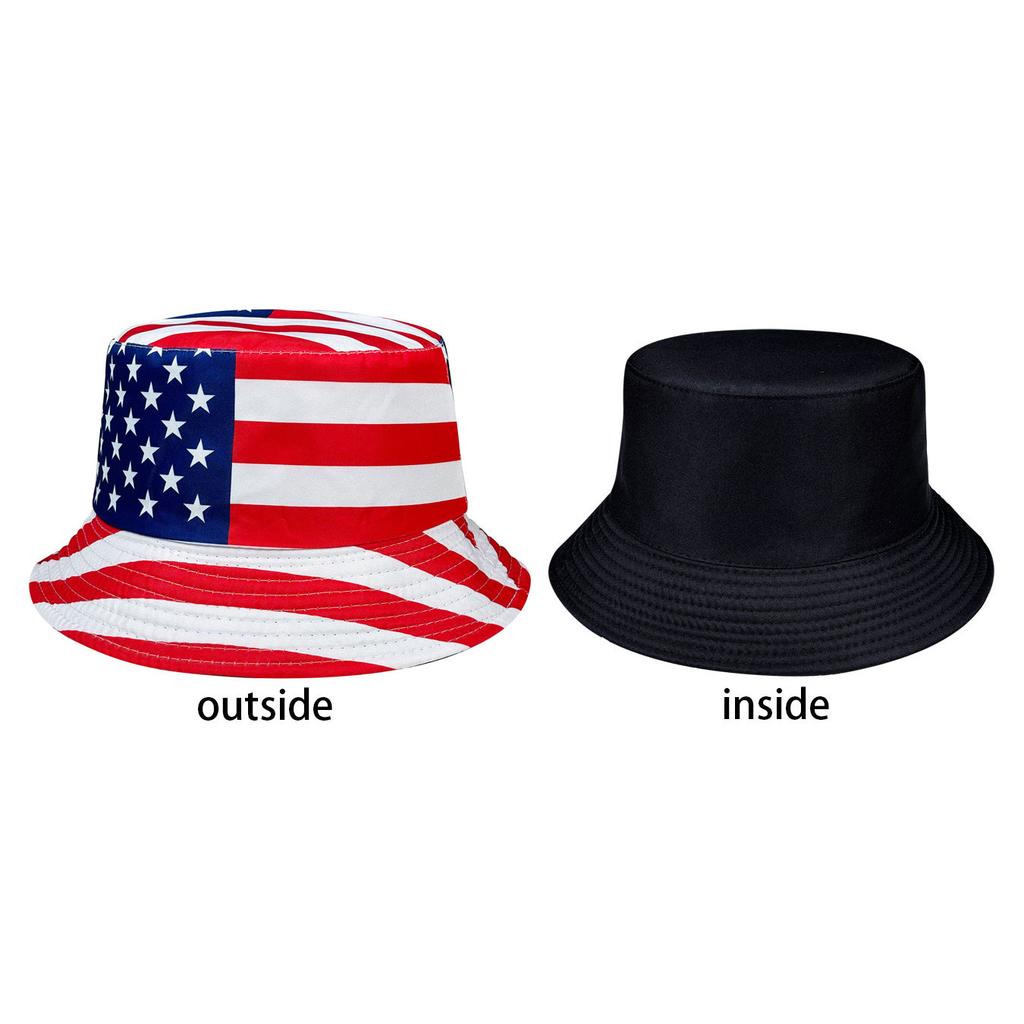 Patriotic American Flag Bucket Hat, Reversible, Casual Style, Foldable, Suitable for Independence Day and Everyday Use,