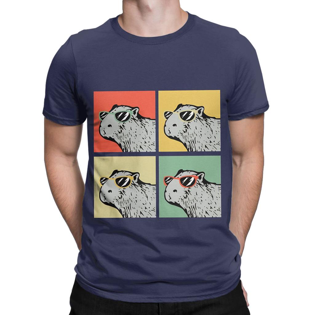 Capybara Retro Animal Lover Vintage Retro Capybara Gear Novelty 100 Cotton TShirt Capybara Tees Tops For Unisex