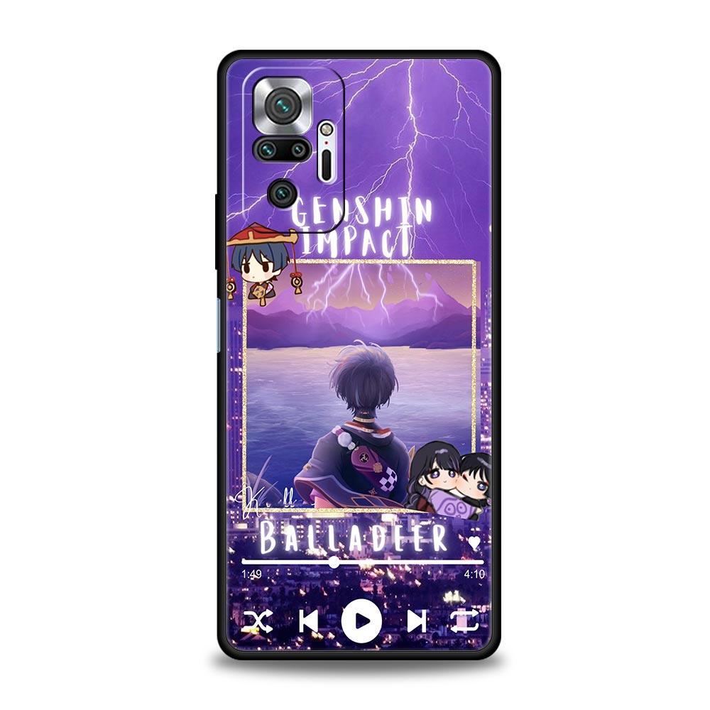 

Для Redmi 10C Чехлы Genshin Impact xiao Music Phone Чехол для Xiaomi Redmi Note 12 11 9S 9 8 10 Pro Plus 7 9T 8T 9C 9A 8A Чехол Redmi Note 8 Pro