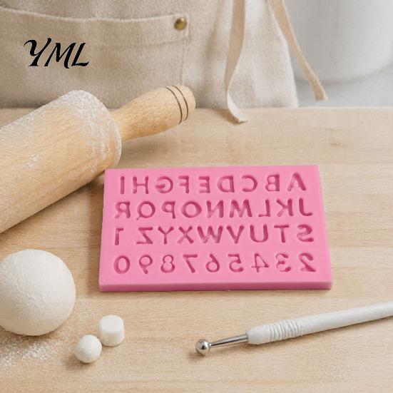 Durable Silicone Baking Molds Alphabet Number Mold for Cake Decorating, Mini Letters 0-9 Fondant Tool, Bakeware Jelly Flexible Non-stick Resin