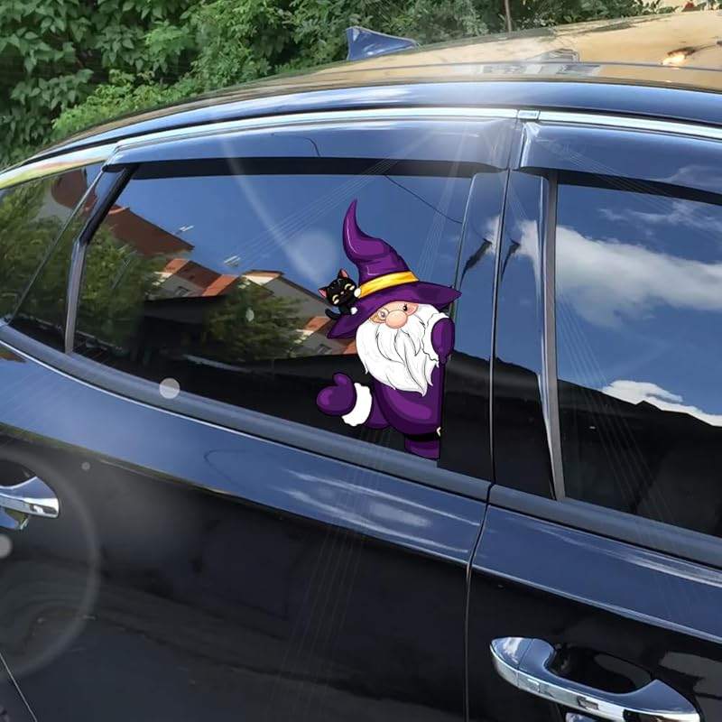 Christmas Decor Elf Peeking Sticker, Car Window Decals Vinyl Waterproof Stickers for Cars Truck SUV Laptop Bumper Car Stickers and Decals (Elf)