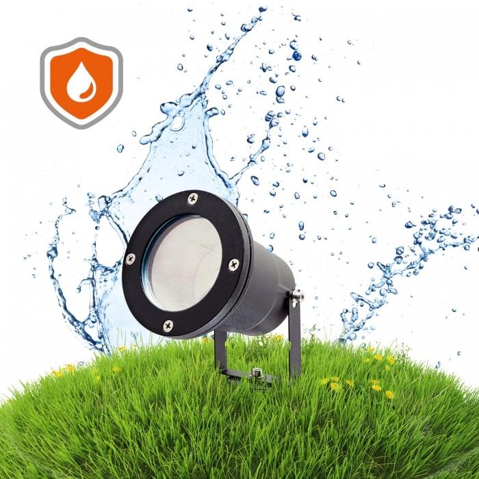 Garden lamp, 1xGU10, IP65, black, driven in
