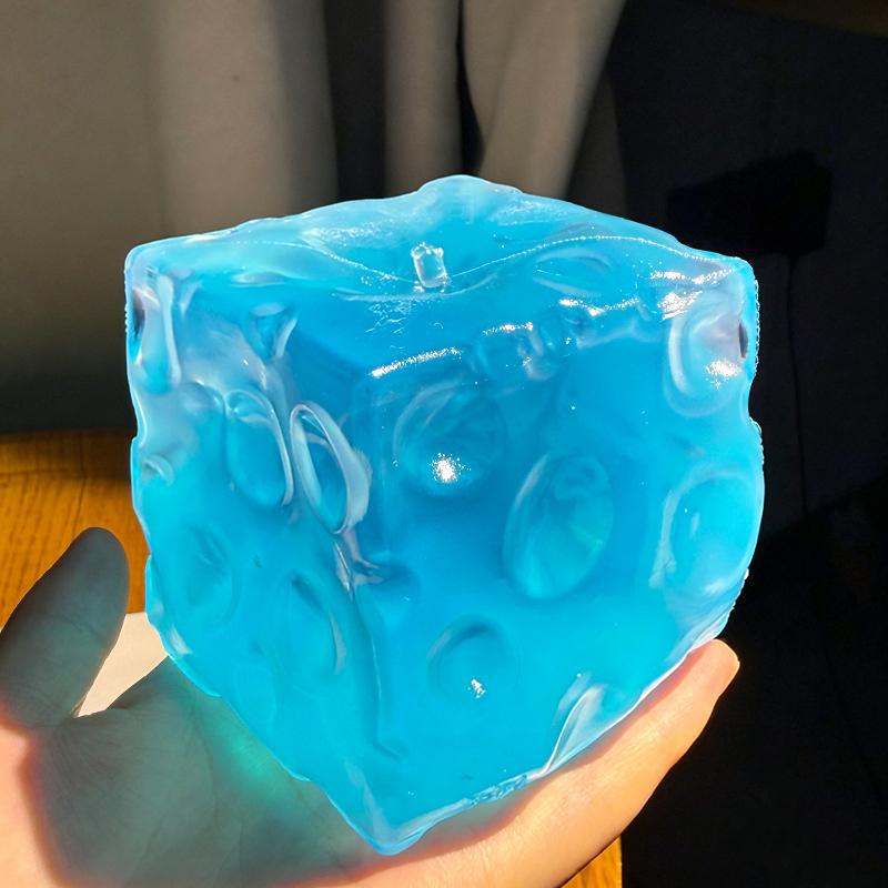 Coconut Oil Cheese Cube Stress Ball - Moldable Shapeable Non-Rebound Squeeze Sensory Fidget Toy For Adult Stress Relief And Rela
