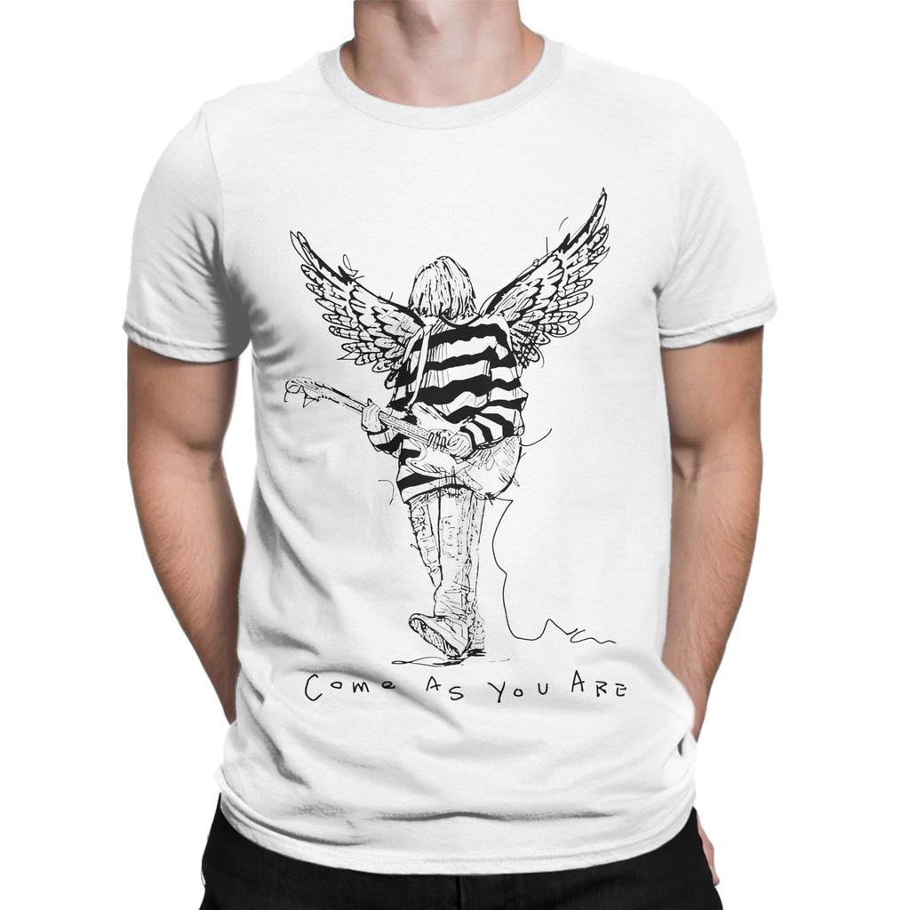 Kurt Cobain Guitar Rock-Nirvanas T Shirts Men Women 100% Cotton Vintage T-Shirts O Neck Tee Shirt Short Sleeve Clothes Plus Size