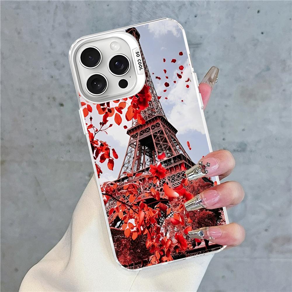 Paris Eiffel Tower Phone Case For IPhone 16 15 14 13 12 11 Pro Max X XR XSMAX 8 7 Plus Matte Shockproof Back Cover
