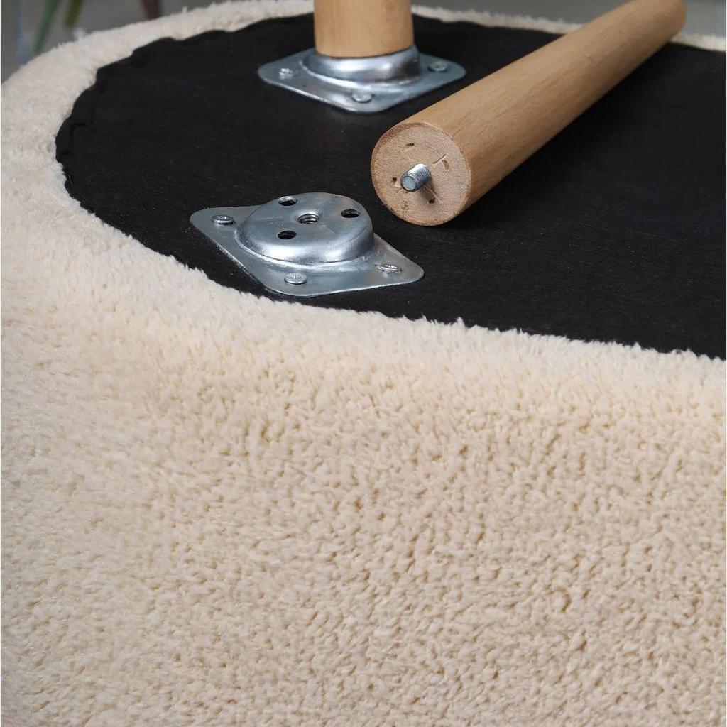 Decorative Multi-Purpose Pouf Sofa with Hornbeam Legs Digital Printing Bench Furniture for Home Living Room