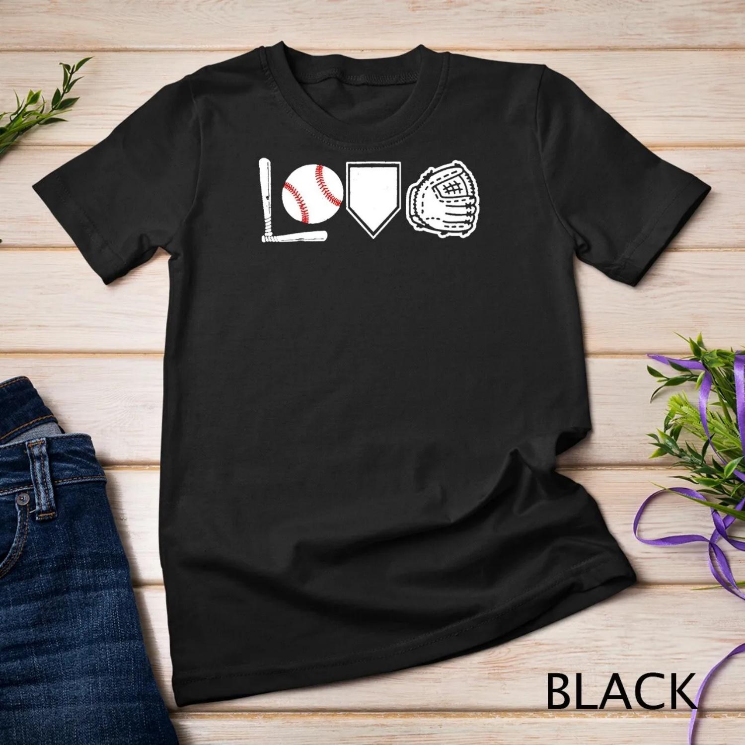 I Love Baseball T Shirt Heart S чёрный