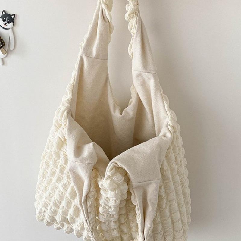 Pleated, Cloud Bag Girl Puff Flower Bag Shoulder Women's New Simple Handbag