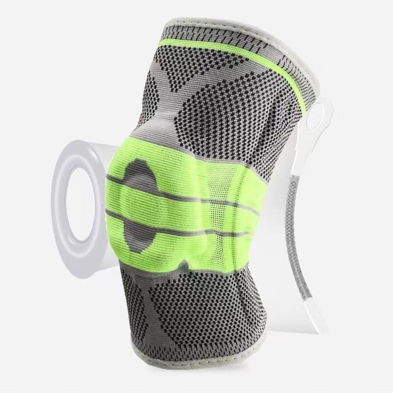 Elastic Knit Sports Knee Protector with Silicone Spring